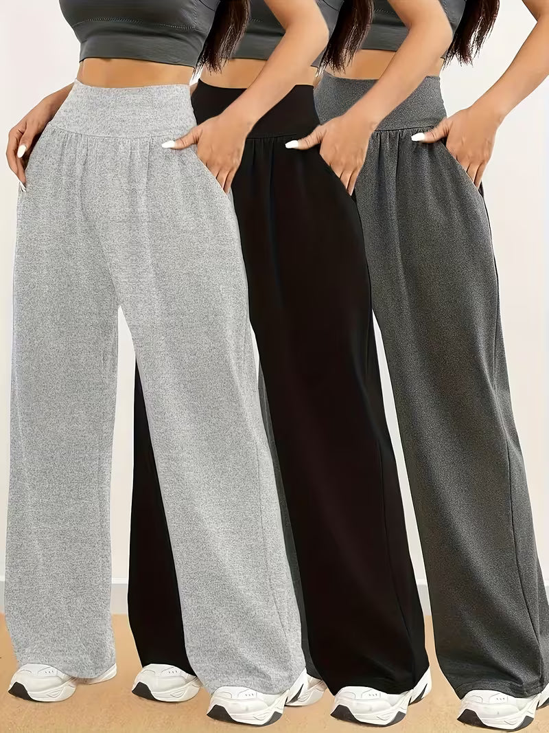 3-piece women’s yoga pants with pockets