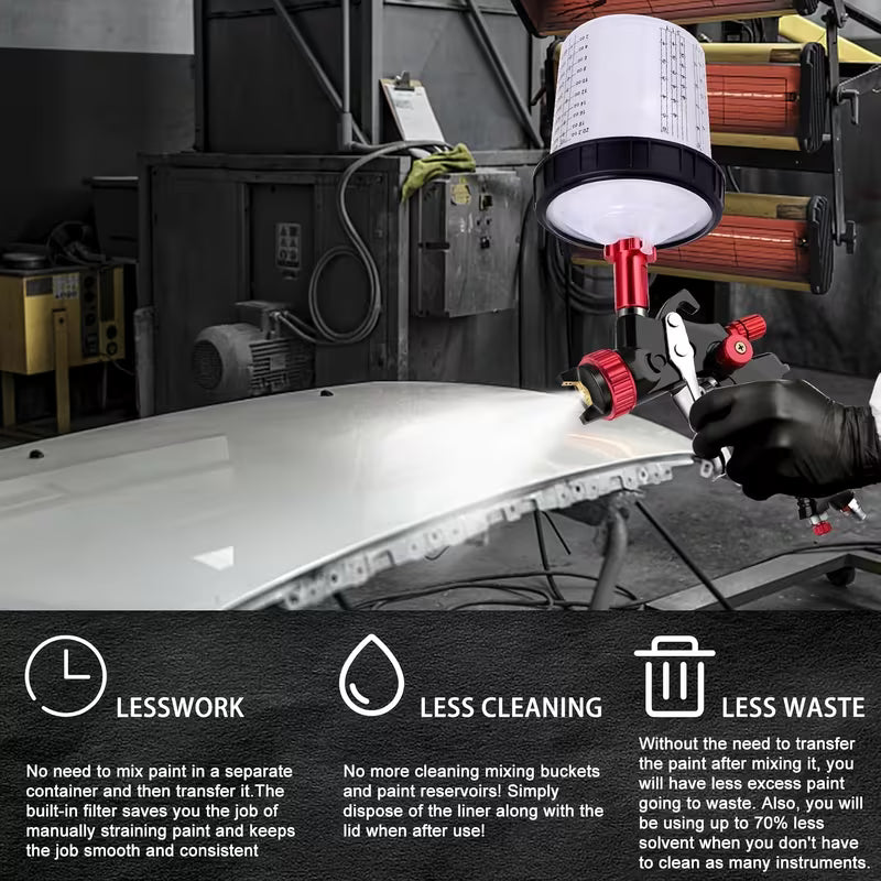 50-piece disposable paint spray cup liner system