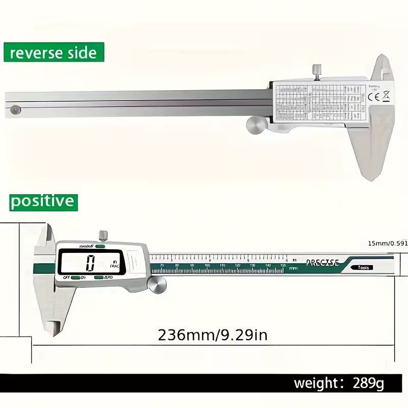 ET50 150mm Digital Caliper – 0.01mm High Precision, Inch/MM/Fraction Measurements