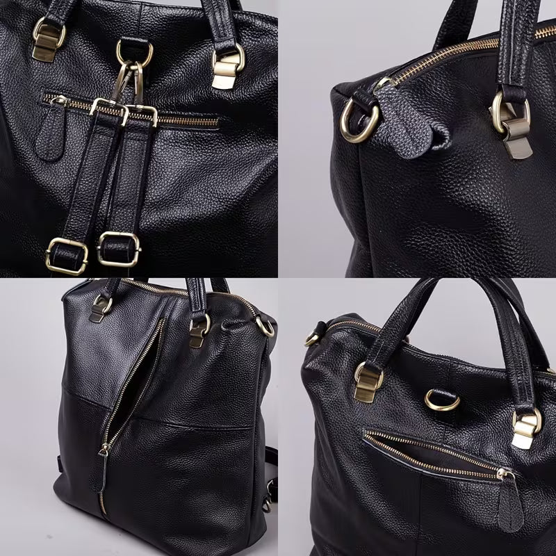 Genuine Leather Stylish Backpack for Women side view
