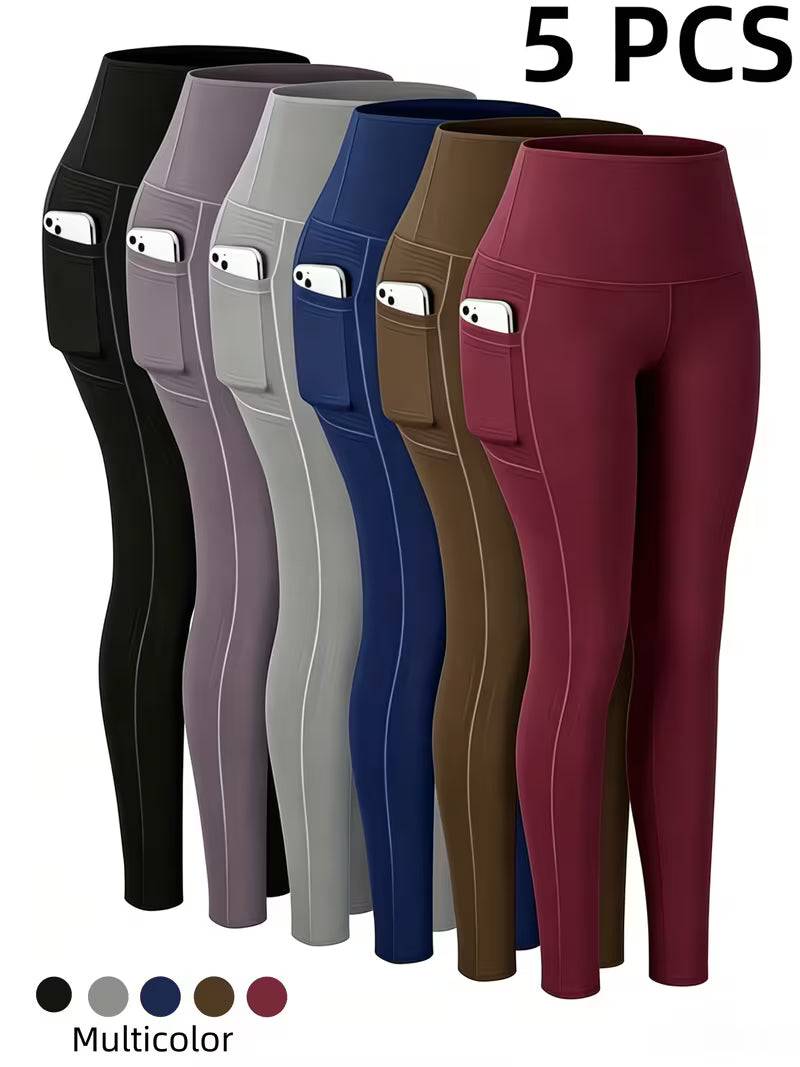 5-piece tummy control hip-lifting leggings set