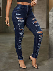 Women's High-Stretch Distressed Skinny Jeans – Stylish Fit