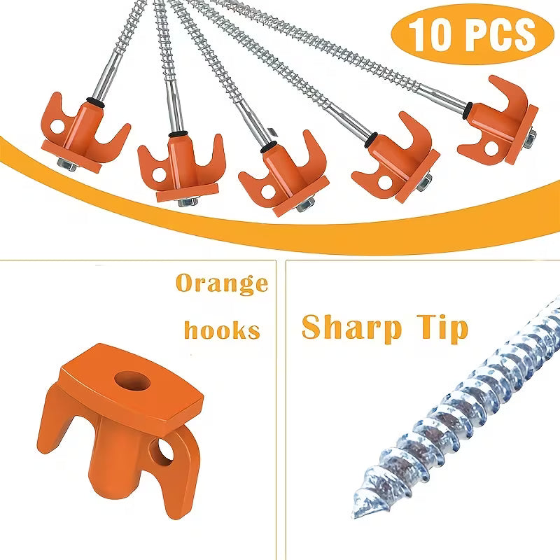 10-pack heavy-duty tent stakes for secure ground anchoring
