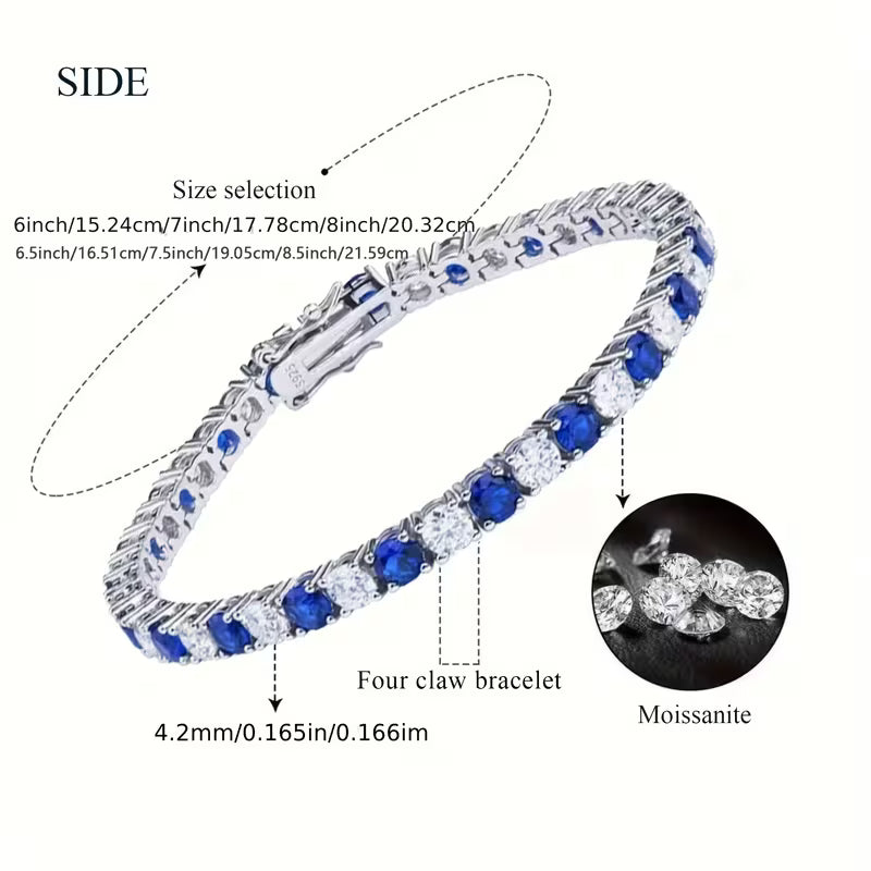 925 silver moissanite luxury bracelet gift